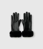 Faux leather gloves