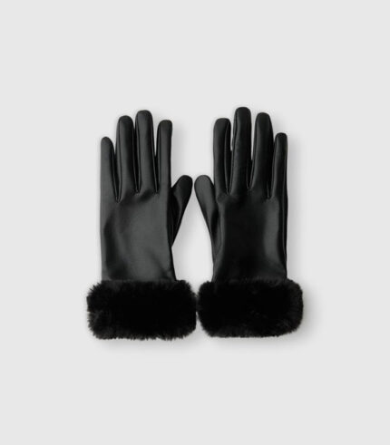 Faux leather gloves